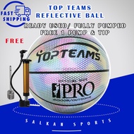 Glowing Reflective Basketball Ball Size 7 PU Leather Ball Basketball Indoor And Outdoor Basketball