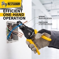 BESTGUARD Automatic Wire Stripper 7in 1.0-3.2 sq mm 65Mn Blade