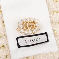 代購 義大利奢侈時裝品牌GUCCI古馳珍珠Logo時尚百搭髮夾