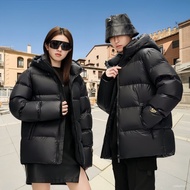 11💕 2023New Thick down Jacket Fashion Couple Black Gold White Duck down Simple All-Matching Short Warm down Jacket OAW5