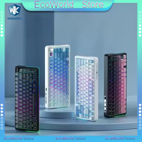 Weikav WK75 Mechanical Keyboard Custom Wireless Tri Mode TFT Screen 81 Keys Hot Swappable Gasket Mou
