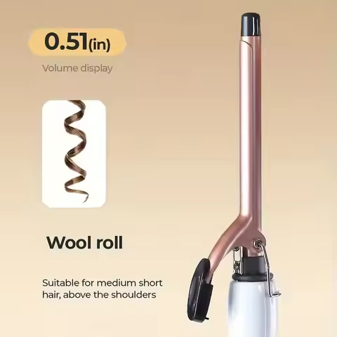 Ceramic perm bar 0.51 inch hair salon hot perm tool curling iron, fast heating, dual speed temperatu