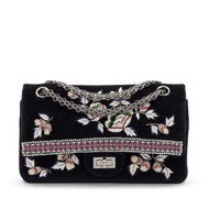 Chanel Multicolor Embroidered Velvet 2.55 Reissue 225 Double Flap Silver Hardware, 2015