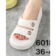 Sandal Selop Karet Jelly Wanita Import Balance Hak Tinggi 6018