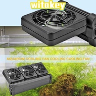 WITAKEY Aquarium Fan, Silent Marine Pond Accessories Fish Tank Cooling Fan, Durable 1/2/3/4 Fan Set Adjustable Reduce Water Temperature Fish Tank Cooler
