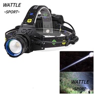 WATTLE LED Headlamp, White Light 30W Powerful Flashlight, Adjustable Powerful Flashlight Rechargeabl