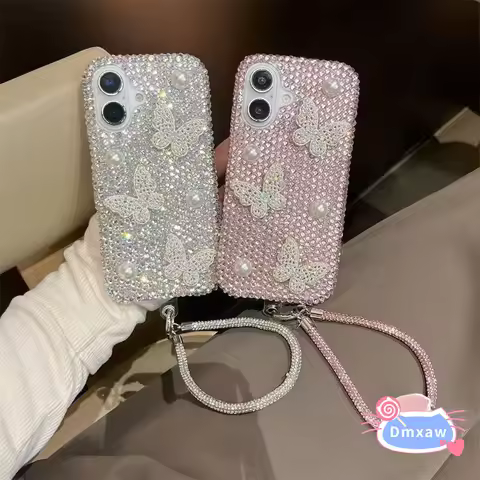 Crystal Pearl Butterfly Phone Case For Huawei P Smart 2021 Pro S Y7 Pro Y9 Y6 Prime Y8P Y7P Y7A Y6P 