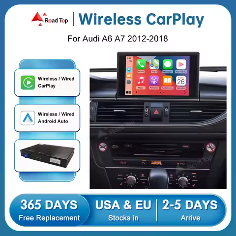 Road Top Wireless CarPlay Android Auto Interface for Audi A6 A7 S6 S7 2012-2018 with Mirror Link Air
