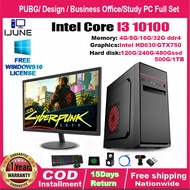 PC Set Gaming Computer for Gaming PC Set 10100 4Cores 8 Threads 4.3GHZ Turo with 8G 16G 32G Memory 120G 240G 480G SSD 320G 500G 1TB HDD with 1050ti 2G Graphics with 19inch Monitor