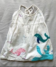 女寶/女童 泰國 🐳可愛鯨魚純棉手工綁帶洋裝/可調節洋裝 #二手童衣童裝