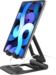 Nulaxy A5 Tablet Stand, Fully Adjustable Foldable Desktop Stand Holder Compatible with iPad Air 4/Mini, New iPad 10.2/9.7, iPad Pro 11/12.9, Samsung, Nintendo, All Mobile Devices (4-14’’) , Black