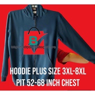 3XL+ PIT 27- 7XL+PIT 33 INCH  SWEATER HOODIES ZIP PLUSSIZE (GRAY) HOB