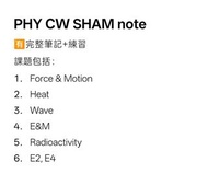 PHY CW SHAM NOTE