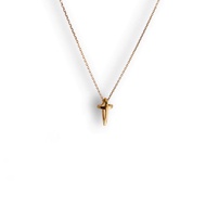 信念魚魚18K玫瑰金十字項鍊