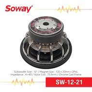 Soway SW12-37 ลำโพงซับวูฟเฟอร์ ขนาด12นิ้ว แม่เหล็ก170x20มม แม่เหล็ก2ชั้น วอยซ์75.5มม 4+4โอห์ม 1600W 