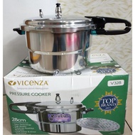 Vicenza 28 Cm Pressure Cooker 12 Liter Pressure Cooker + Steamer Strainer Pressure Cooker/