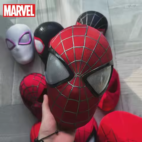 Mascara Spiderman Headgear Mask Cosplay Moving Eyes Electronic Mask Spider Man 1:1 Remote Control El