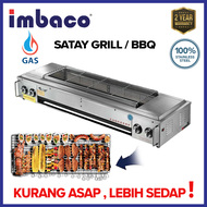 Imbaco Stainless Steel Commercial Gas BBQ Grill Stove 4 Burner Griddle with Electric Fan Dapur Grill Ikan Satay Ikan Bakar BBQ Gas Cooker Stove Barbecue Grill Dapur Gas Burger