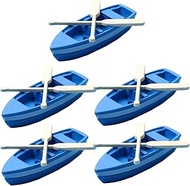 Kisangel 5 Sets Miniature Rowboat with Oars Mini Boat Model Canoe Model Toy Boat Figurine Nautical H