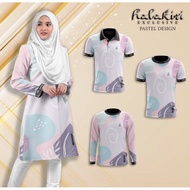 Baju Muslimah Couple Set Baju Jersey Muslimah TSHIRT SUKAN PASTEL SUBLIMATION T-Shirt Muslimah Jerse