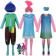 Trolls cosplay Branch cosplay Poppy cosplay dress Halloween costumes   Elf Cosplay Parent-child Outf