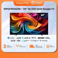 ONLINE EXCLUSIVE PHILIPS 4K UHD QLED 50" Google TV | 50PQT8530/98 | Dolby Vision & Atmos