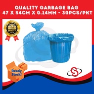 SCM 30pcs 47 x 54cm Super Heavy Duty Blue Garbage Bag Trash Bags Rubbish Bag M Size Storage Beg Plas