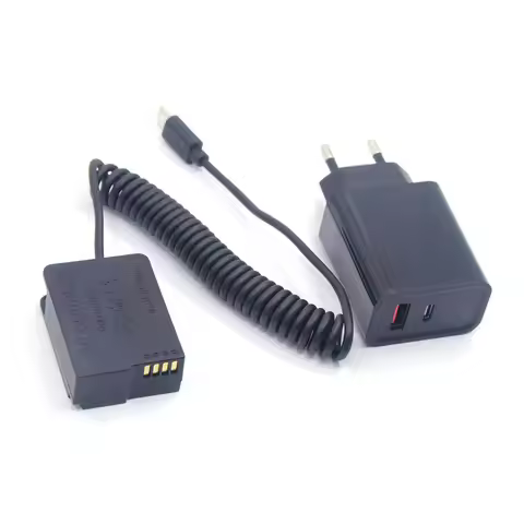 DCC8 Fully Decoded DC Coupler DMW-BLC12 Dummy Battery to Type C Cable PD Charger for Panasonic FZ300