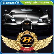 LY 3D Metal Car Side Window Sticker Emblem Badge Decals For Hyundai Matrix Getz Accent I10 Starex A