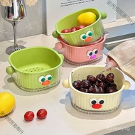Dopamine Drain Basket Double Layer Fruit Drain Basket New Vegetable Kitchen Thickened Basket Cleanin