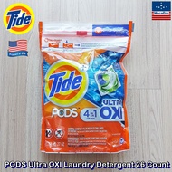 Tide® PODS® Ultra OXI Laundry Detergent 26 Count เจลบอลซักผ้า สูตรอัลตร้า อ็อกซี่ เจลบอล น้ำยาซักผ้า