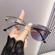 New fashion photochromic anti-blue glasses women's large frame no degree eye frame photochromic anti