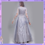 []-Women Halloween Dead Bride Costume Ghost Corpse Bride Corset Dress and Veil Floral Headband Outfi