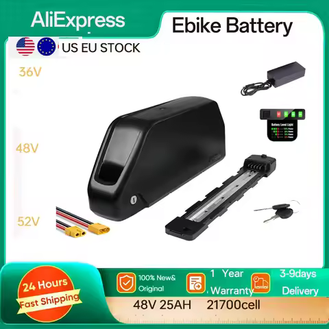 52V 25AH Battery 48V 52V ebike Battery 24AH 60V Li-ion Battery Pack Polly Max 40A BMS 1500W 20000W 2