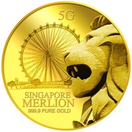 999.9 Pure Gold | 5g SG Merlion Flyer Gold Medallion