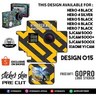 GOPRO HERO 4 , HERO 5 , HERO 6 , HERO 7, SJCAM 5000 , XIAOMI YI CAM 2K STICKER SKIN (DESIGN 015)