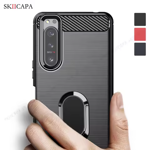 Soft Silicone Brushed Carbon Fiber Phone Case For Sony Xperia 10 1 5 III II Ace 2 XZ3 XZ2 XZ1 XA2 Ho