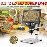 กล้องจุลทรรศน์ แว่นขยายจอใหญ่แบบพกพาอิเล็กทรอนิกส์ดิจิตอล 4.3 "LCD HD 1080P DM4 จอแสดงผล1-1000Xต่อเน