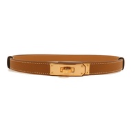 HERMES Epsom皮革Kelly 18 Belt金扣皮帶Gold