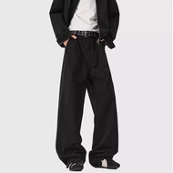 New American apricot colored work pants straight leg loose casual pants versatile floor length pants