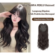 Wig WITHOUT NEED Hairnet korean style wig Women's clip wig korean wig Long curly Hair clip Wig Women