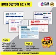 FREE ONGKIR | CETAK NOTA SERVICE HP DAN JUAL  BELI HP CUSTOM UKURAN 1/4 HVS 1 PLY 2 PLY 3 PLY