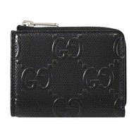 GUCCI 657571 GG embossed 大雙G浮雕壓紋卡片零錢包.黑