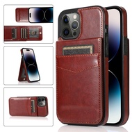 Flip Leather Cover for IPhone 12ProMax 12Pro 12Mini 12 11Pro 11 11ProMax Wallet Case Credit Card Holder Kickstand