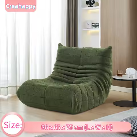 Creahappy Living Room Armchair, Lazy Boy Sofa, Meditation Chair, Upholstered Recliner for Bedroom