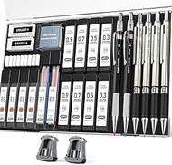 Four Candies 27PCS Art Mechanical Pencil Set with Case, 4PCS Metal Drawing Pencil 0.3, 0.5, 0.7, 0.9