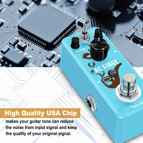Amuzik Acoustic Guitar Effect Pedal for Electric Analog, AC Stage Pedals, Acoustic Simulator