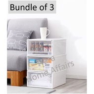 21L Single Tier Drawer Storage Box (Dim: 41x31x 6.5cm) (Stackable Easy Storage) (Bundle of 3)