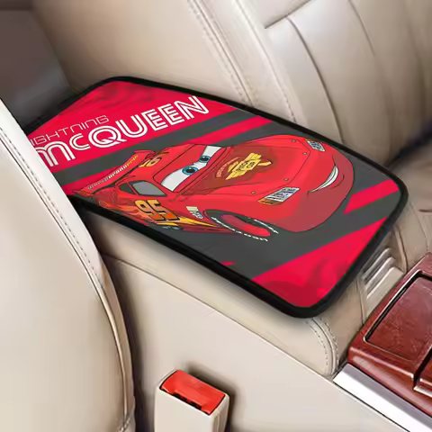 Lightning Mcqueen Car Sally Car Armrest Cover Universal Waterproof Auto Seat Box Covering