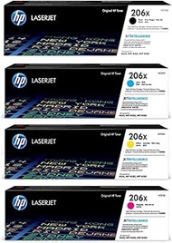 HP 206X High-Yield Toner Cartridge 4-Pack (Black, Cyan, Magenta, Yellow) | Compatible Color LaserJet